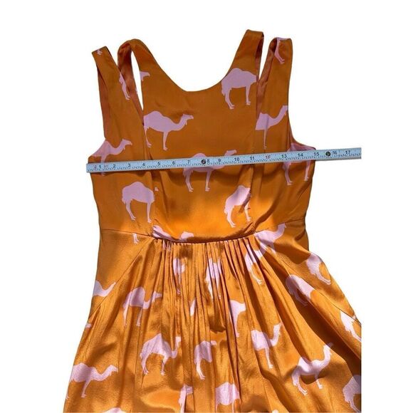 Anthropologie Rare "Dromedary Dress" by Charlotte Taylor Orange pink camel novel - Picture 7 of 12